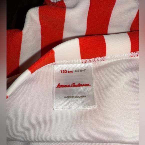 Hanna Andersson Kids Swimwear size 6/7 or 120cm red white blue two suits - Picture 11 of 11